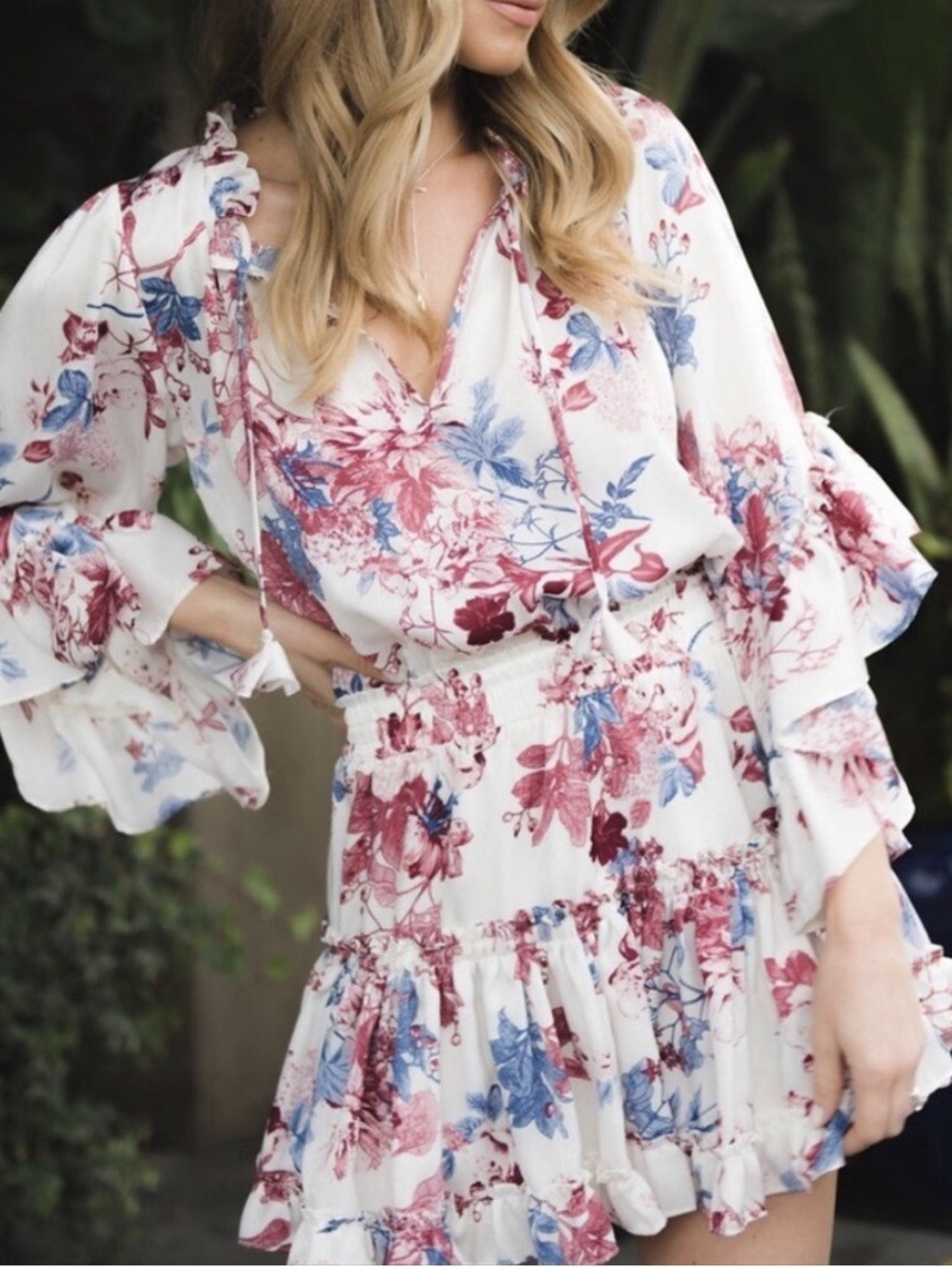 Misa Los Angeles Cecilia White Floral Mini Dress size S